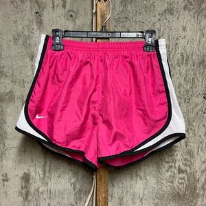 Nike Dri-FIT Mesh Athletic Running Shorts Size M Pink White Black